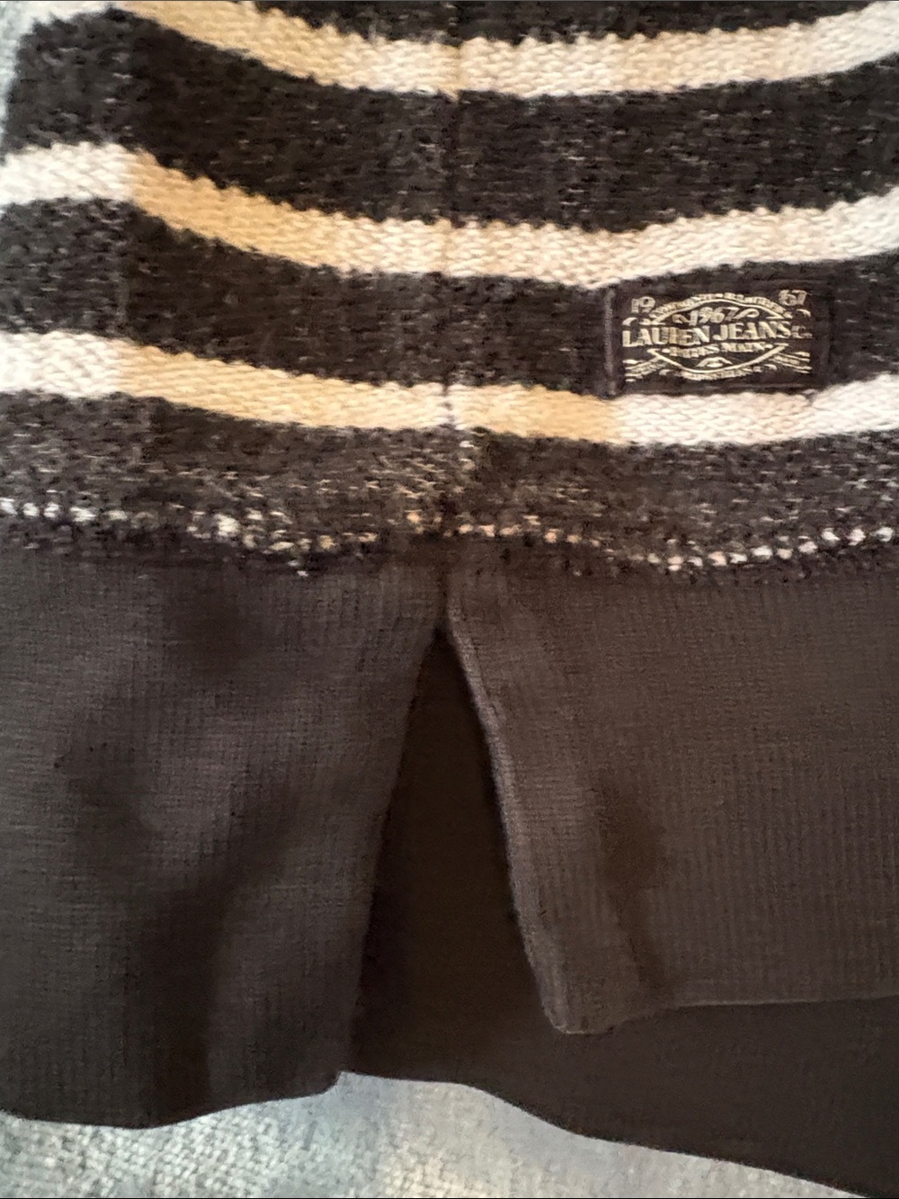Ralph Lauren Black and White Striped Raglan Sweatshirt with Zip - Picture 8 of 10